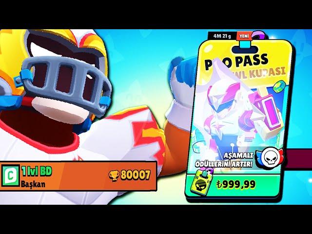 1 lvl 80000 KUPA OLDUM ! PRO PASS ÖDÜLLERİ ! BRAWLSTARS