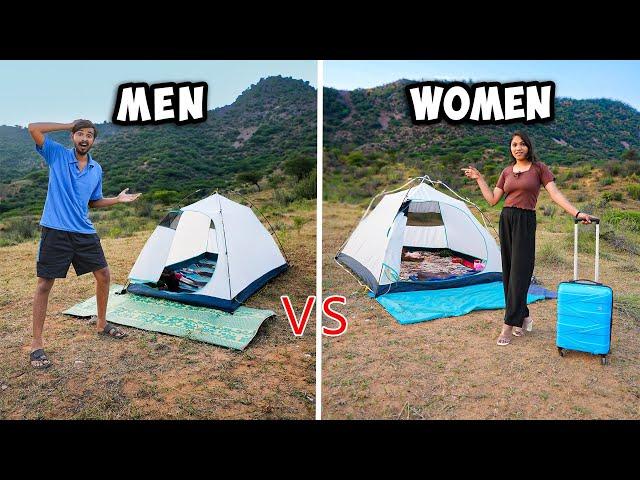 24 hours Man vs Woman Camping challenge 