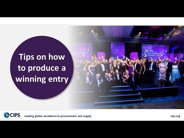 CIPS Supply Management Awards- How to write a winning entry