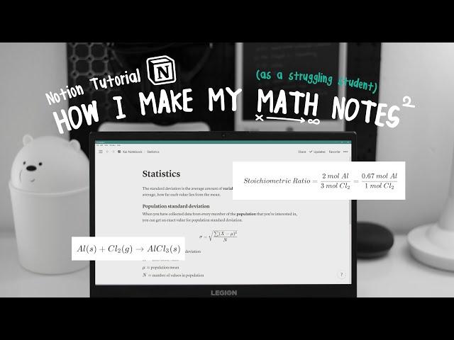 notion tutorial | how to create beautiful math notes in notion