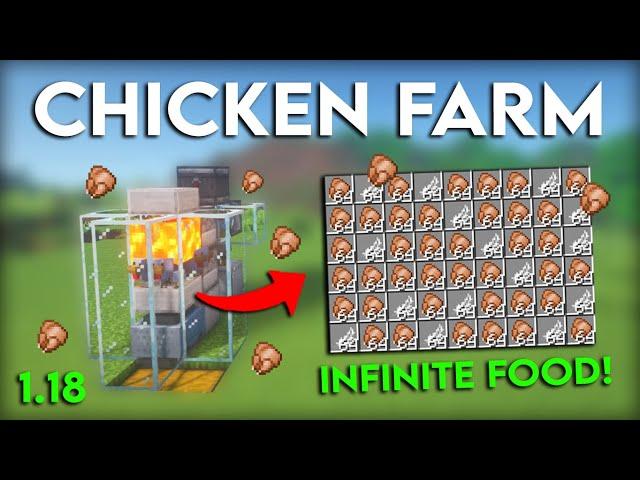 Minecraft 1.18+ Automatic Chicken Farm Tutorial! - Easy build