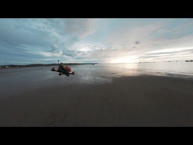 Sunset FPV Drone Formation in Normandie