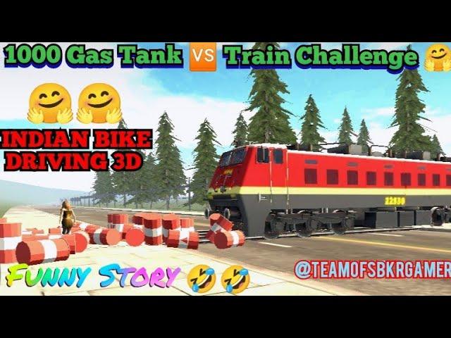 1000 Gas Tank  Train  Challenge In Indian Bike Driving 3D Game || Funny Challenge @teamofsbkr