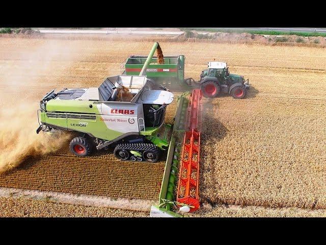 Mähdrescher CLAAS LEXION 780 Terra Trac Fendt Weizenernte biggest combine harvester wheat harvest