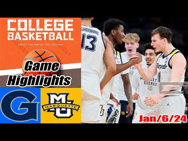 Marquette Vs. Georgetown  Jan/7/25 FULL Game Highlights | NCAA MEN'S BASKETBALL