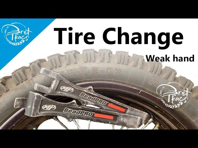 Quick and easy tire change on a rear tube motorcycle tire