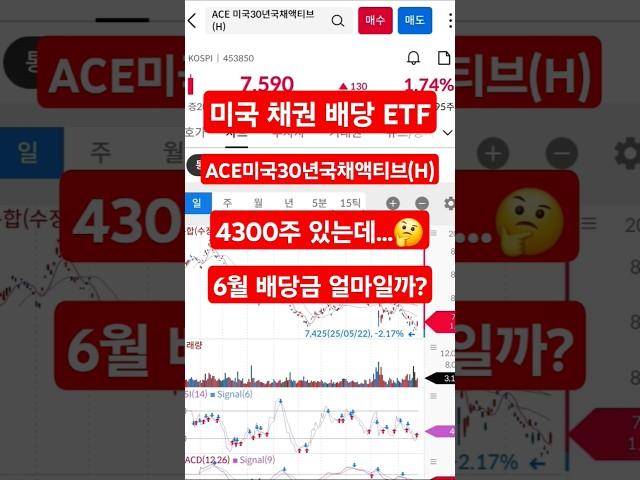 미국 채권 ETF ACE미국30년국채액티브(H) 6월 배당금 예상