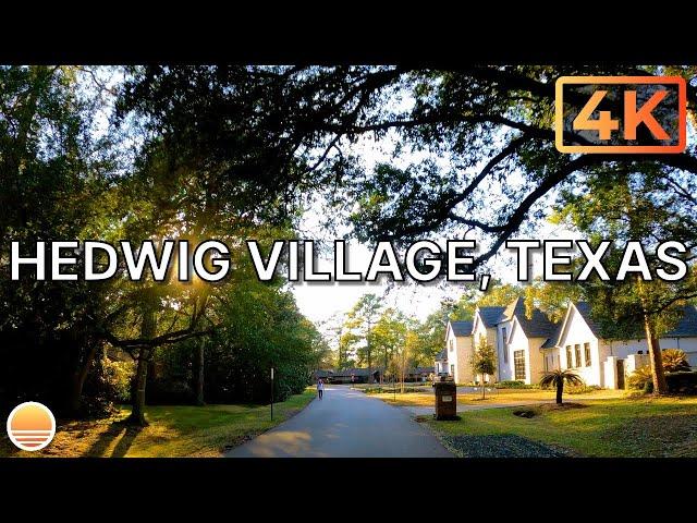 City of Hedwig Village, Texas in the Memorial Villages. An UltraHD 4K Real Time Driving Tour.