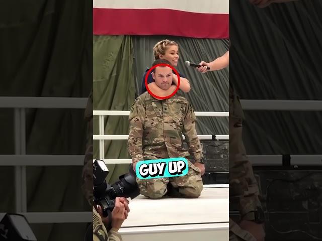 Military Woman's Self-Defense Demo Knocks Out Guy  #shorts