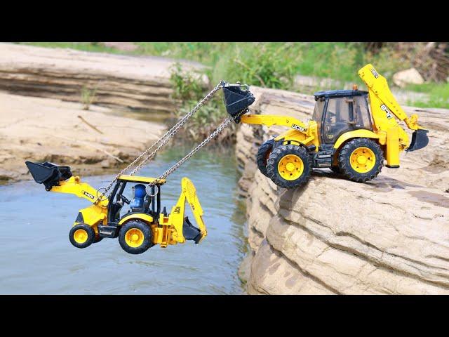 Jcb 3dx Plus And Ashok Leyland Tipper Accident Big River Pulling Out JCB 5CX Massey Tractor ? CS Toy