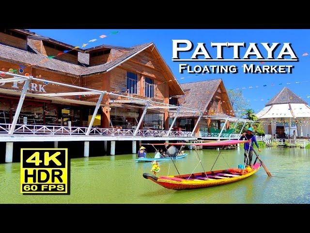 Pattaya Floating Market Chon Buri  4K HDR (UHD) Dolby Atmos  Walking Tour  Thailand 