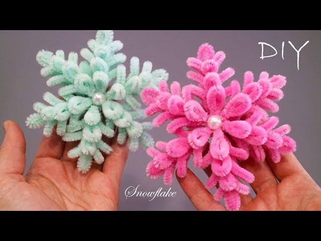 ️VERY BEAUTIFUL️ FLUFFY SNOWFLAKE️ made of pipe cleaner️ DIY