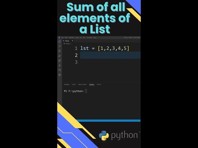 How to Find the Sum of a List in Python ? Python Tricks |  #shorts