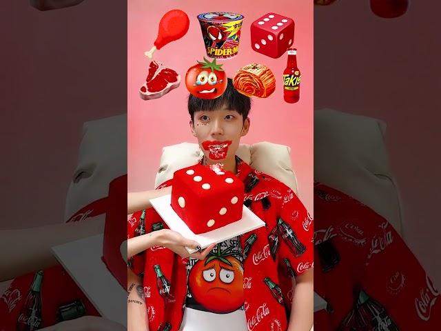 Random Red Color food MUKBANG2 #shorts