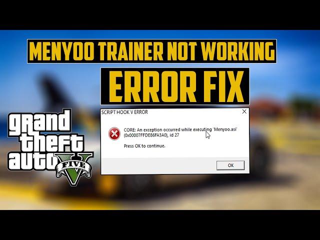 How To Fix 'menyoo. asi' problem permanently | menyoo trainer not working | FIX ERROR | GTA 5