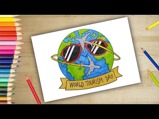 Drawing World Tourism Day | tourism day Poster | poster making