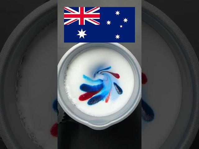 Flag Australia MILK FOAM COLOR Satisfying mix video, What do mixed flag colors make? part 5