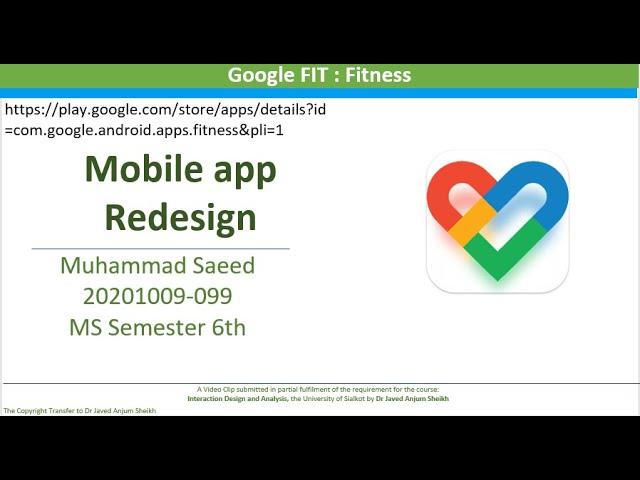 Google FIT, Fitness: Redesign Mobile App Project