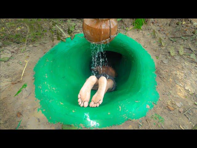 Secret Underground House And Temple Water Slide Swimming Pool Underground