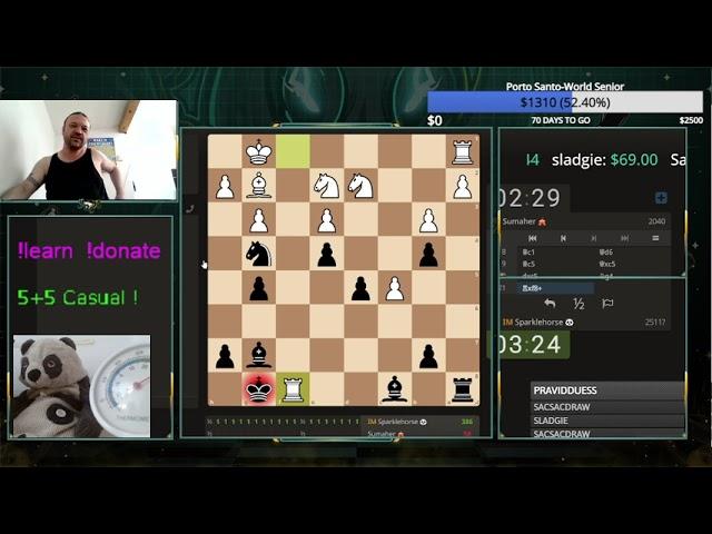 IM Sladgie  TGIF Blitz w/viewers Join Us ! on lichess