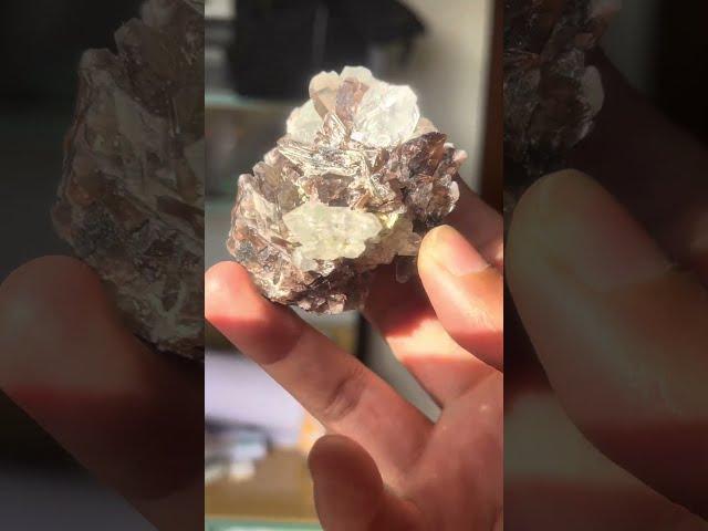 85 Gram Rare Axinite with Quartz crystals on Feldspar  #naturalgems #gemstone