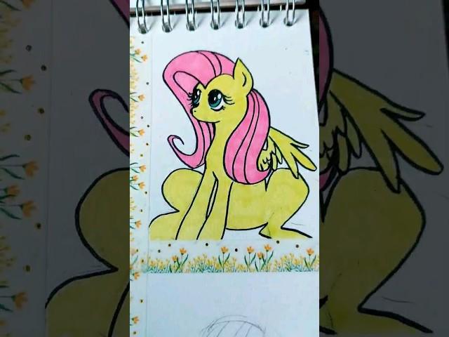 Flattershay 🪱 #art #pony #flattershay #shorts