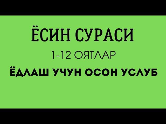 Ёсин сураси.  1-12 оятлар