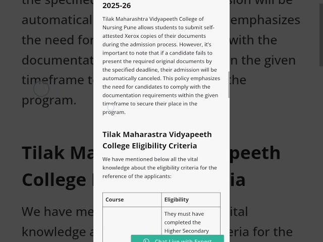 Tilak Maharastra Vidyapeeth College of Nursing Pune 2025 Best College Admission, Courses, Placement,