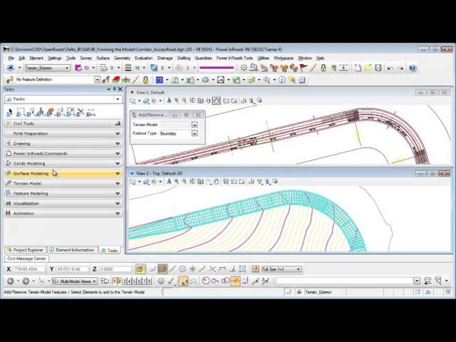 OpenRoads Tip - Create Terrain Element from corridor and Exterior Boundary