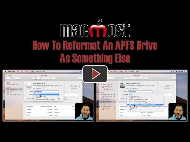 How To Reformat An APFS Drive As Something Else (MacMost #1835)