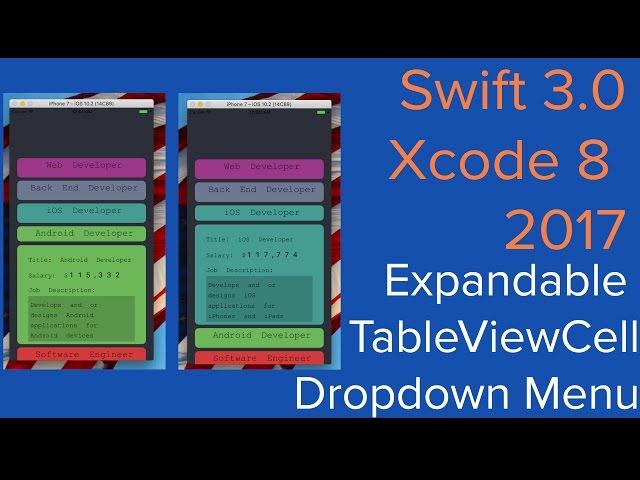 Expandable Tableviewcell - Dropdown Menu using Stack Views - Xcode Swift 2017