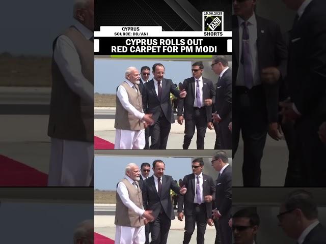 PM Modi lands in Larnaca International Airport, received by Cyprus President, Nikos Christodoulides
