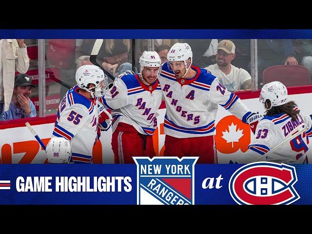 GAME HIGHLIGHTS | 2024-25: New York Rangers at Montreal Canadiens (10/22/24)