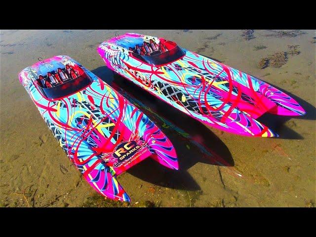 UNBOXiNG Two 6s 50mph Traxxas M41 Widebody 40" Catamaran Radio Control Race Boats | RC ADVENTURES