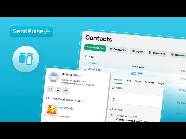 Как работать с контактами в CRM от СендПульс