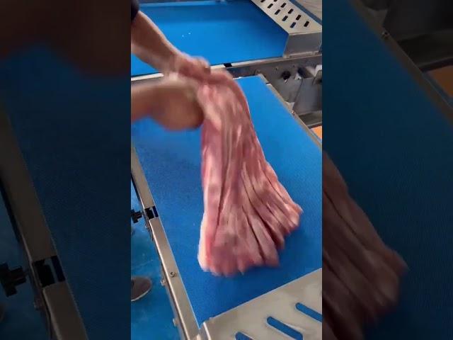 肉类加工厂都在用的鲜肉分条机 Meat strip cutter #machine #food