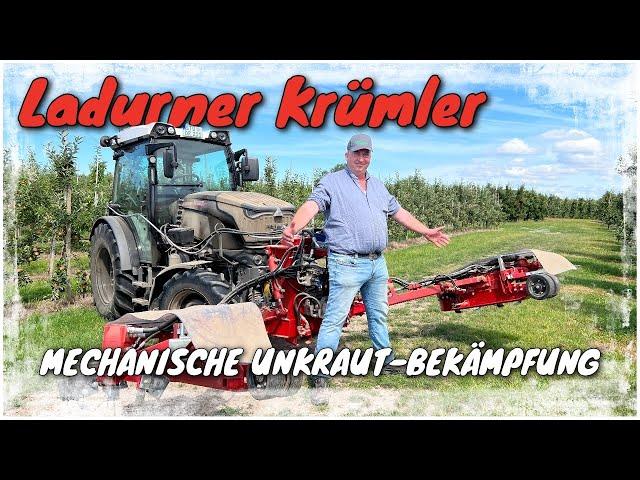 Obsthof Raddatz - Mechanische Unkrautbekämpfung mit dem Ladurner Krümler am FENDT VARIO 211P