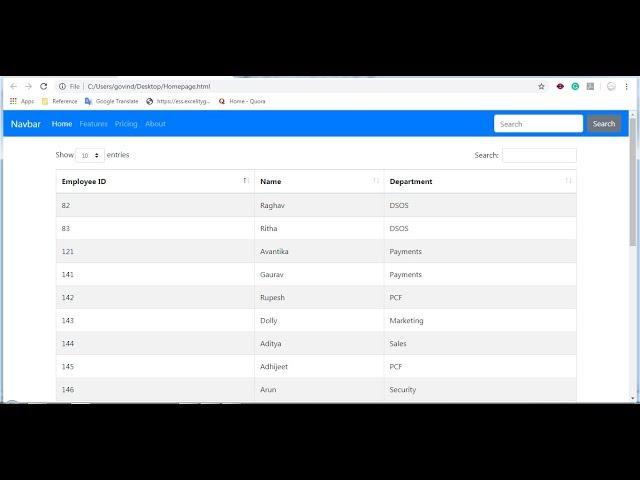 How to use Datatable in JSP and JSON