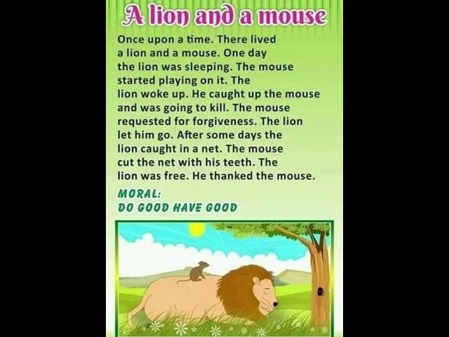 A lion and a Mouse || Short Story || English