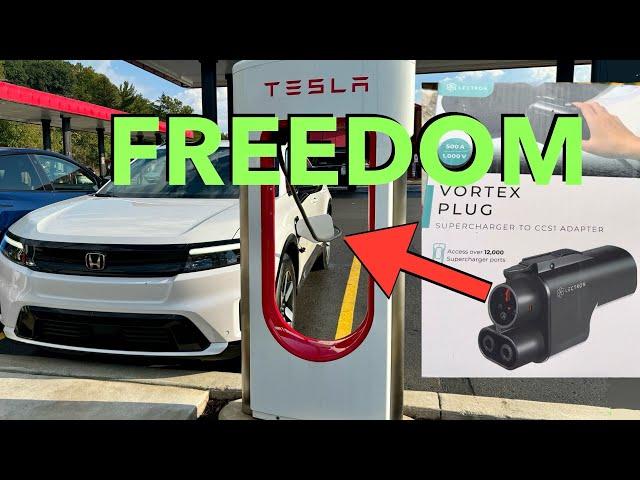 Honda Prologue at a Tesla Supercharger!! Testing the Lectron Vortex Tesla to CCS Adapter