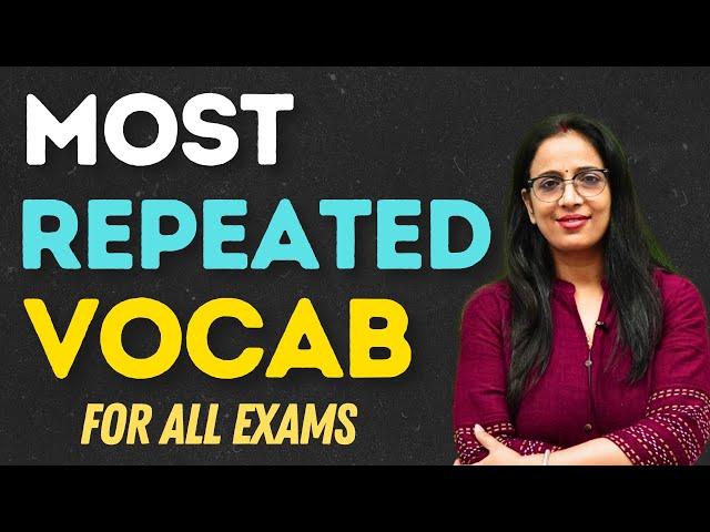 Most Repeated Vocab For All Exams - 1 | Syno & Anto | SSC GD, CGL, CHSL, MTS, DSSB | By Rani Ma'am