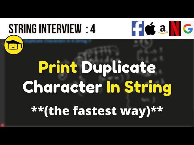 Find Duplicate Characters In A String