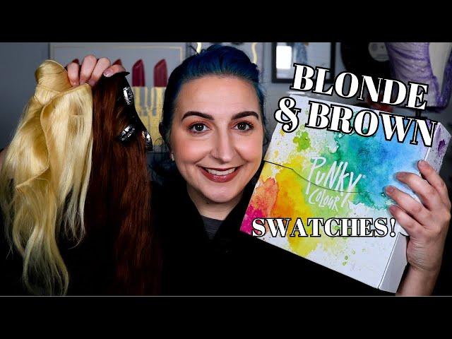 PUNKY COLOUR SWATCHES on BROWN and Blond hair | Kirby Rose