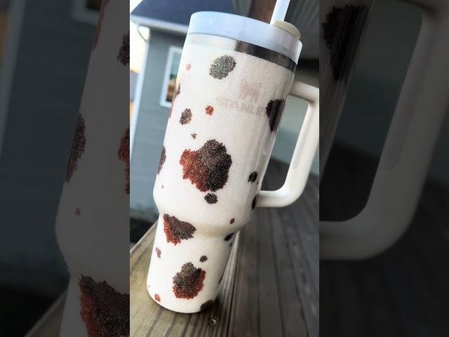 Chic Cowprint Glitter Tumblers Trending Now! #cowprint #fyp