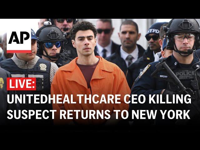 LIVE: Outside court as UnitedHealthcare CEO killing suspect returns to New York