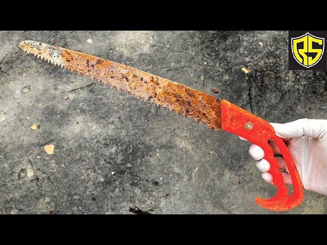 Old RUSTY & Destroyed HAND SAW RESTORATION - Wood cutting saw