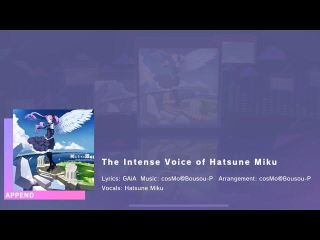 Reattempting The Intense Voice of Hatsune Miku Append Full Ver.