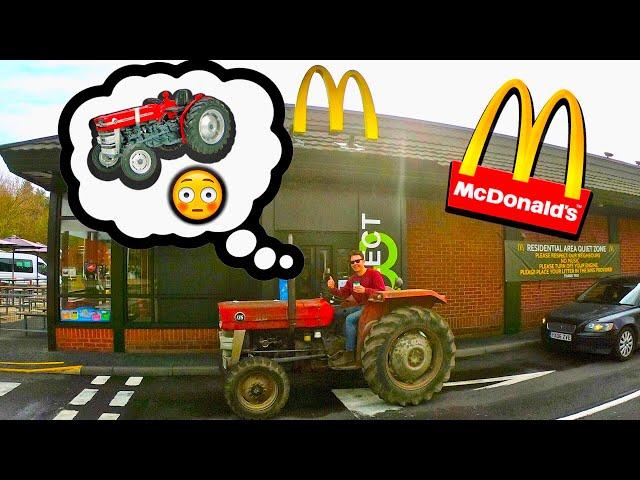 Mcdonald's Drive-Thru With My Vintage Massey Ferguson 135 Tractor!