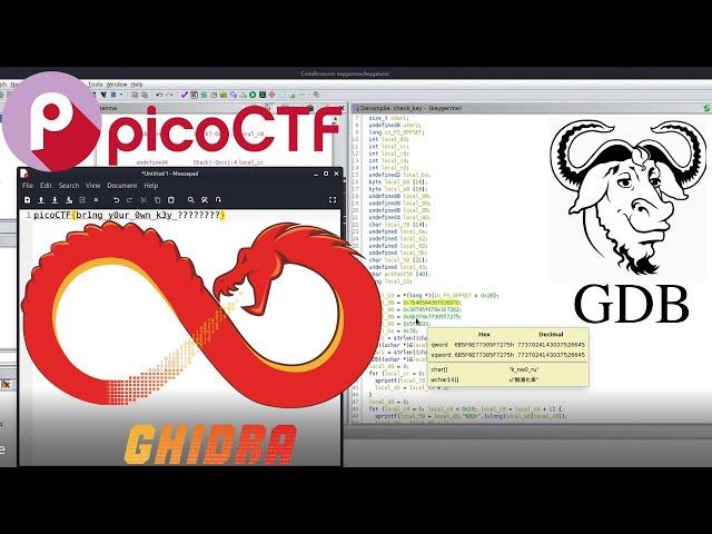 Reverse Engineering w/GDB and Ghidra! | picoCTF 2022 #08 "Keygenme"