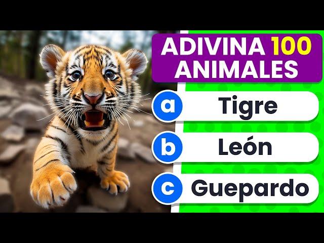 Adivina 100 ANIMALES  - De Nivel Fácil a IMPOSIBLE  | ¿Cuánto Sabes de Animales? 